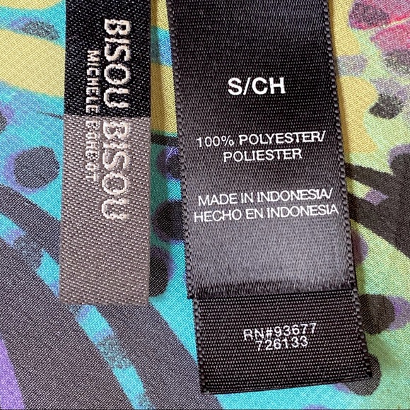 ๐ BISOU BISOU | MARIELLA ANIMALISTIC PRINT SHEER RUFFLE DRESS / BLOUSE SZ S - Picture 14 of 14